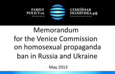 Memorandum for the Venice Commission on the Russian/Ukrainian laws limiting propaganda of homosexuality